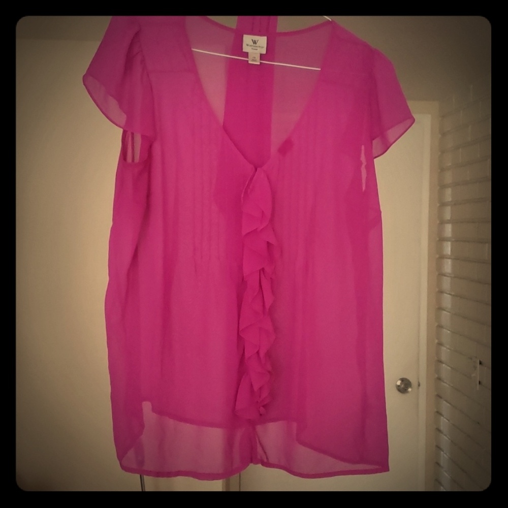 Size 1X sheet Blouse Purple Fushia Color